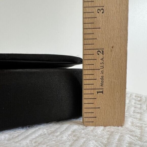 La Diva Black Satin Silver Tone Hardware Women's Clutch Shoulder Bag Purse - Picture 13 of 15